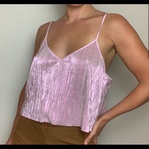 Pink sparkly tank with adjustable straps